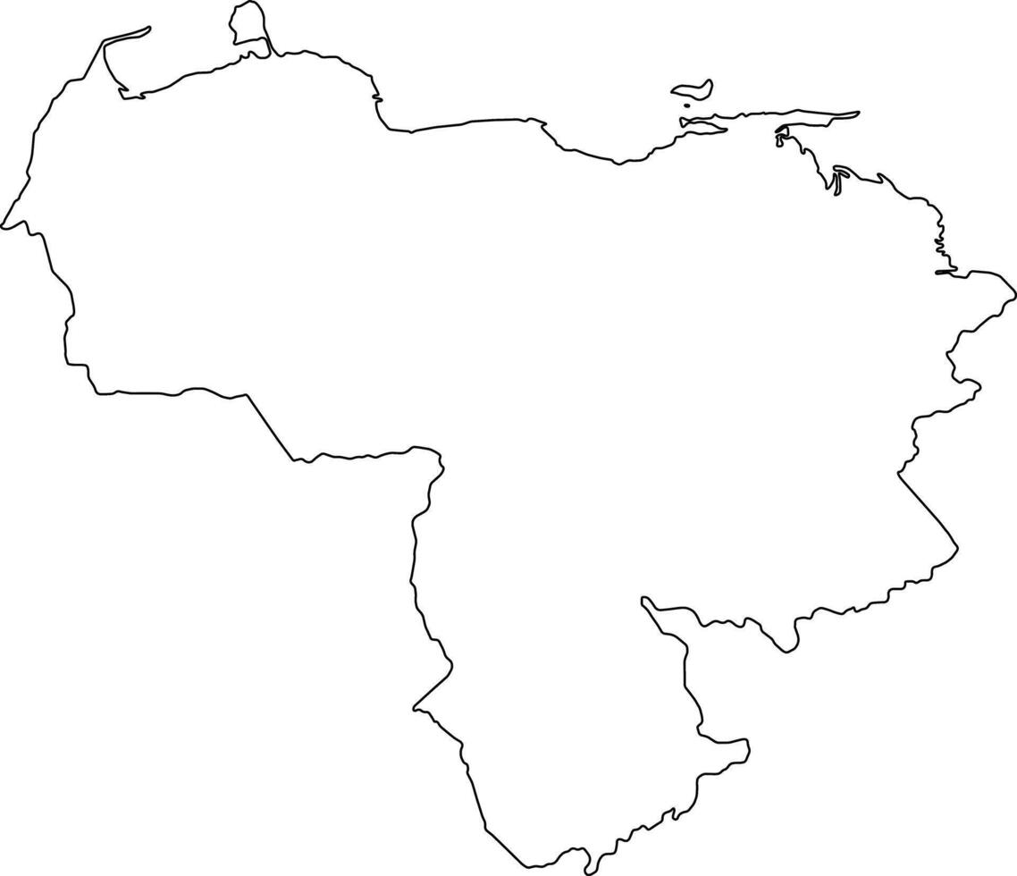 Printable Blank Map of Venezuela vector