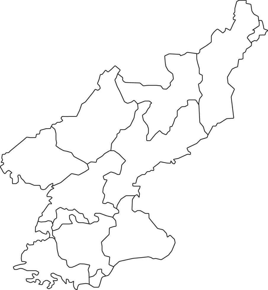 North Korea Political Outline Map vector