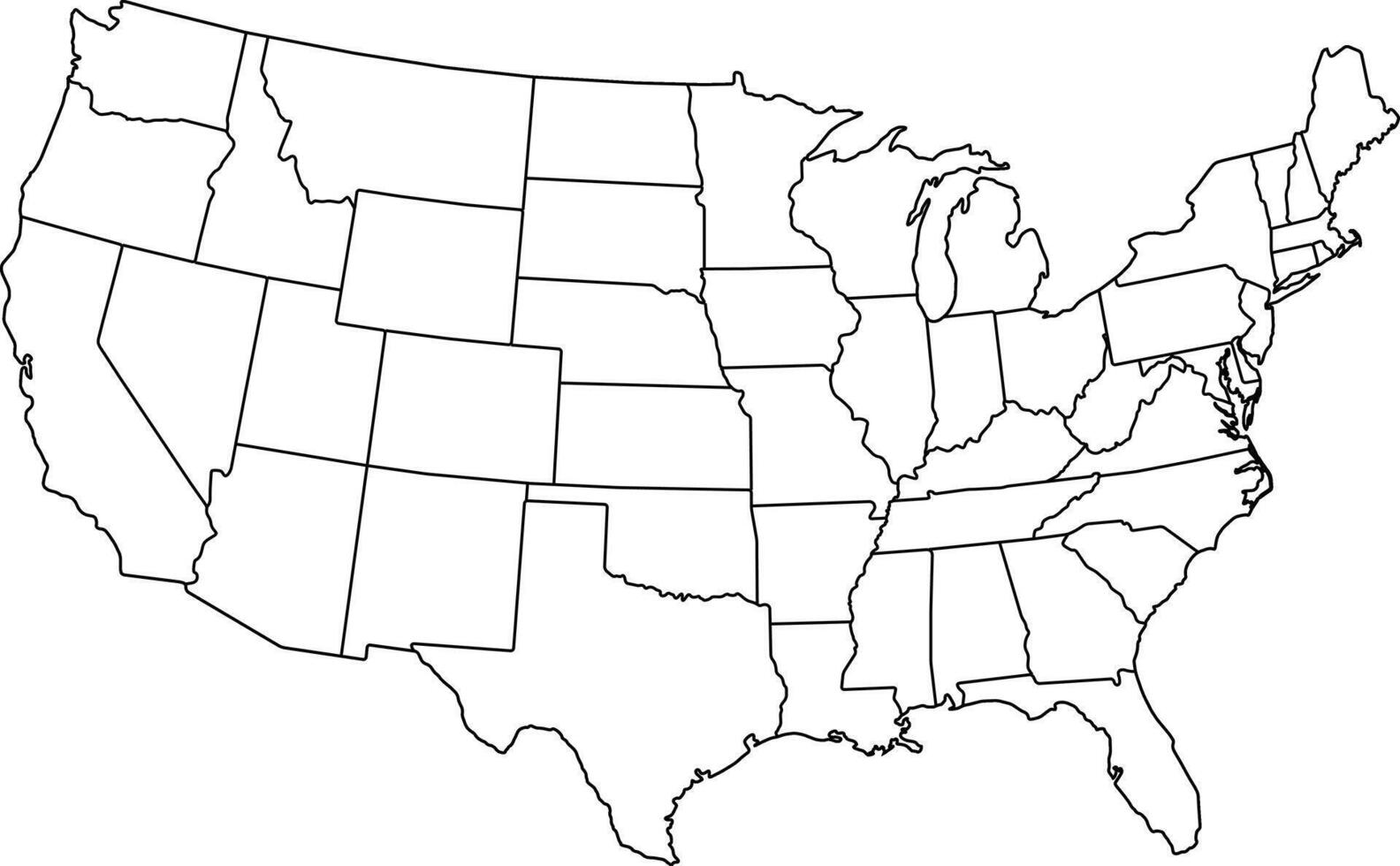 United States Map with State Borders vector