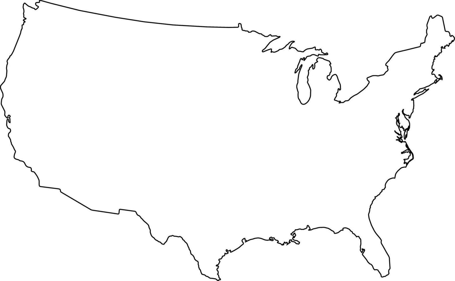 USA Map with States Clean and Editable Design vector
