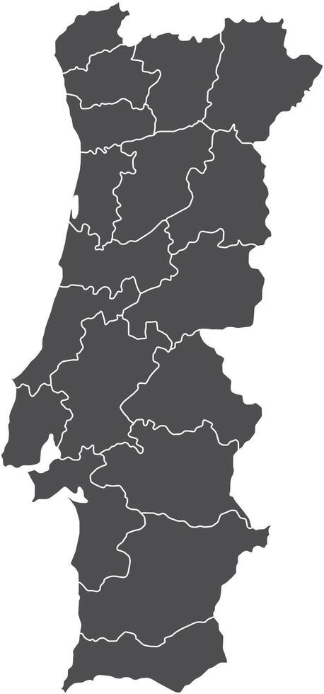 Portugal Political Outline Map vector