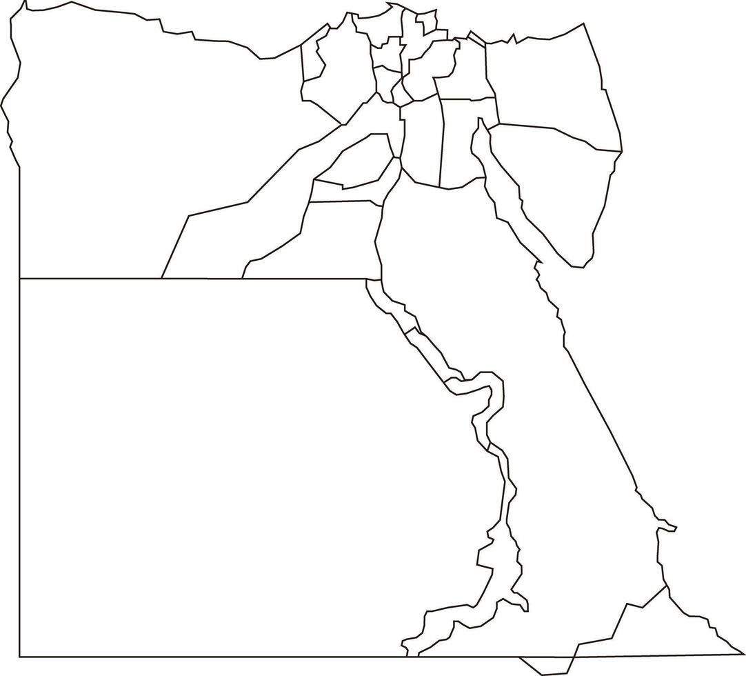Egypt Map with Regions for Education and Print vector