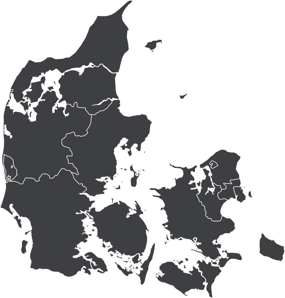 Denmark Political Outline Map vector