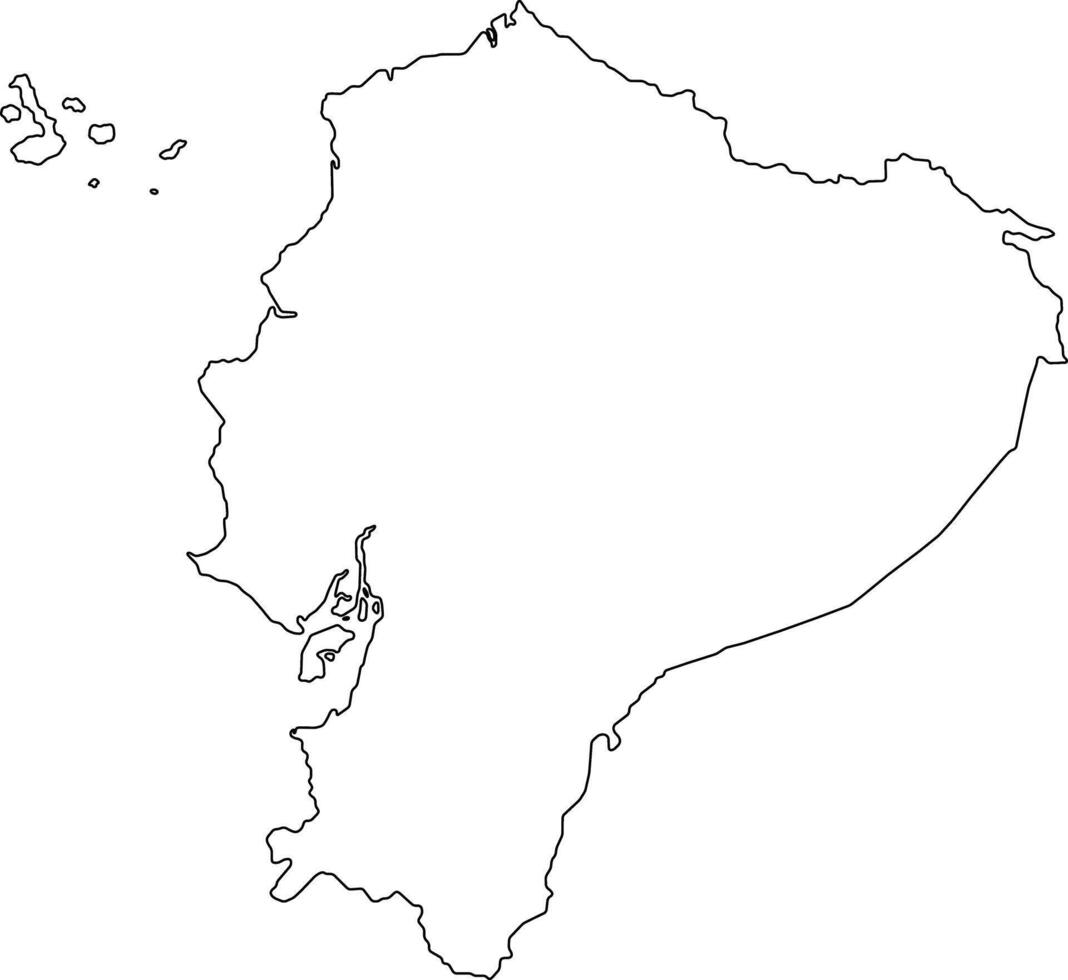Printable Blank Map of Ecuador vector