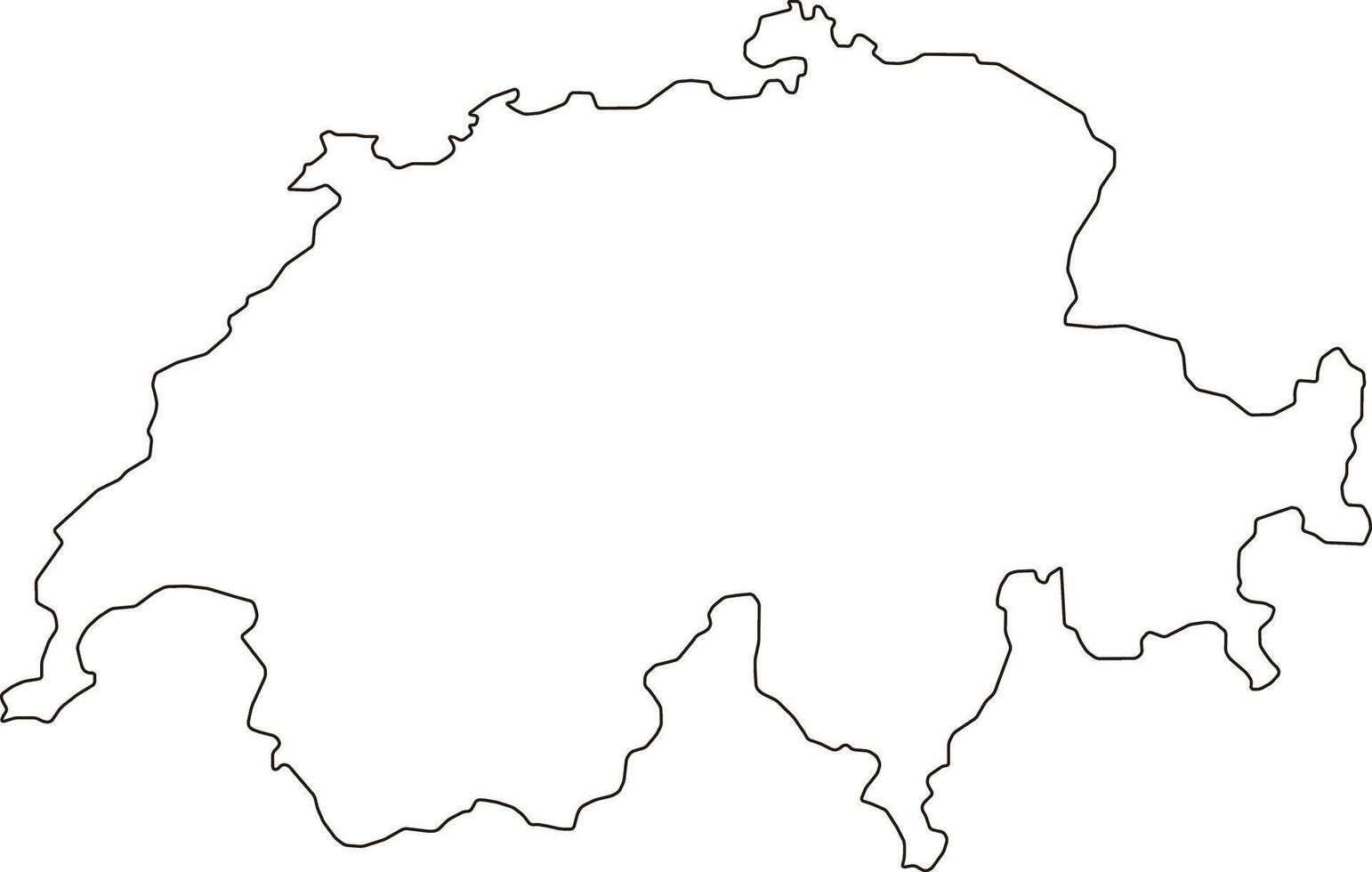 Printable Blank Map of Switzerland vector