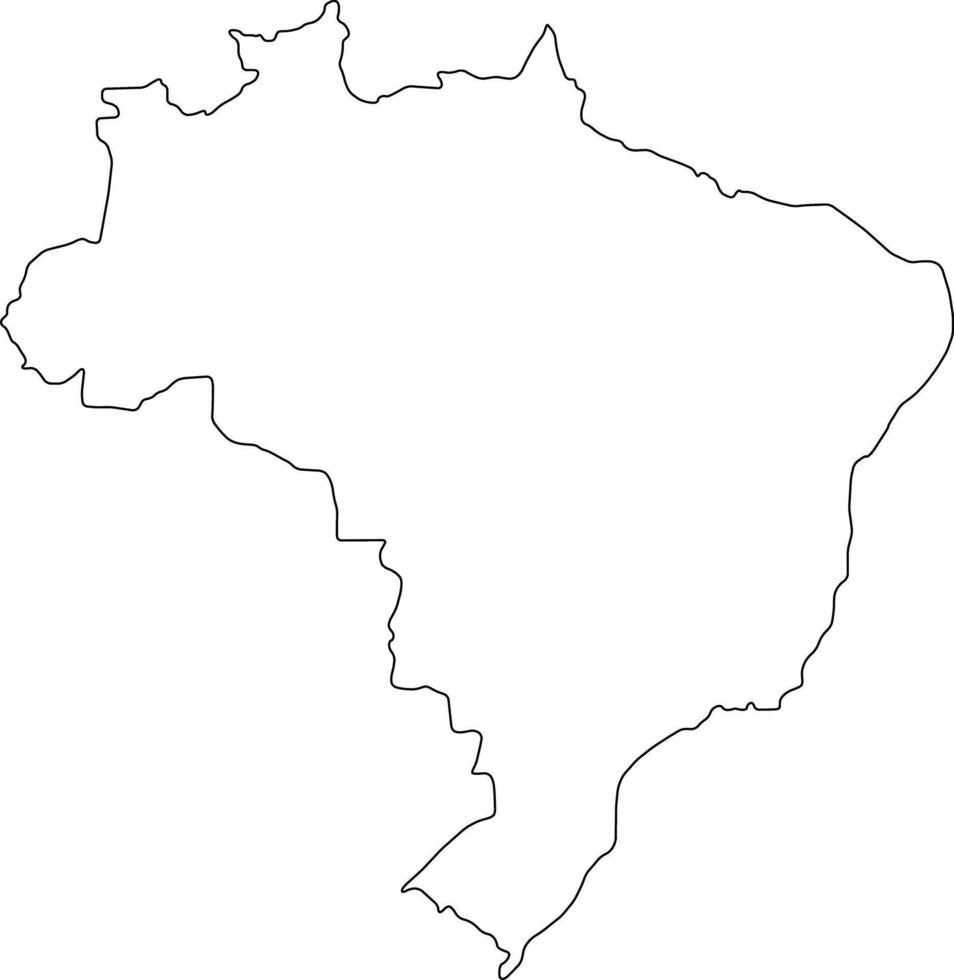Printable Blank Map of Brazil vector