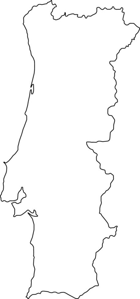 Printable Blank Map of Portugal vector