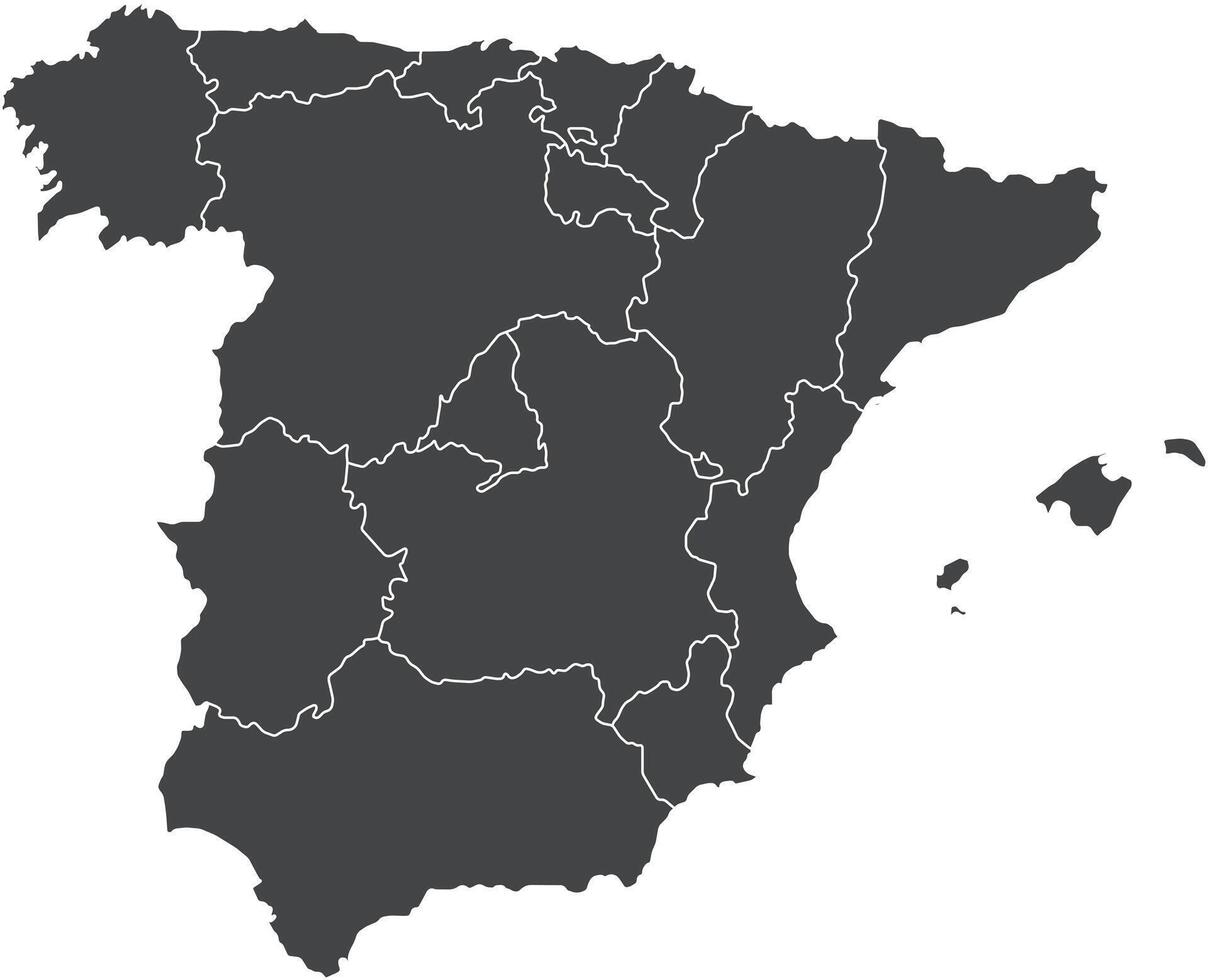 Spain Political Outline Map vector
