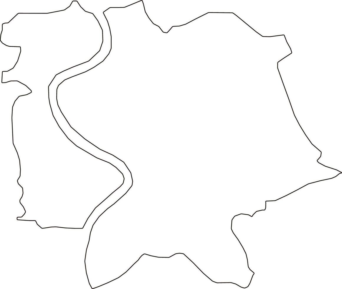 Printable Outline Map of Rome vector