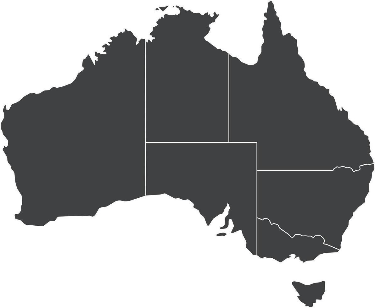 Printable Blank Map of Australia vector