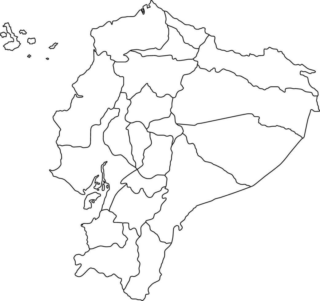 Ecuador Political Outline Map vector