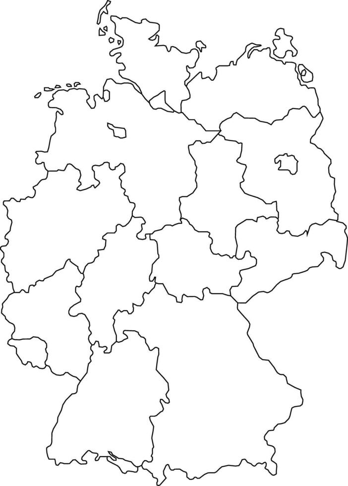 Map of Germany with States and Borders vector