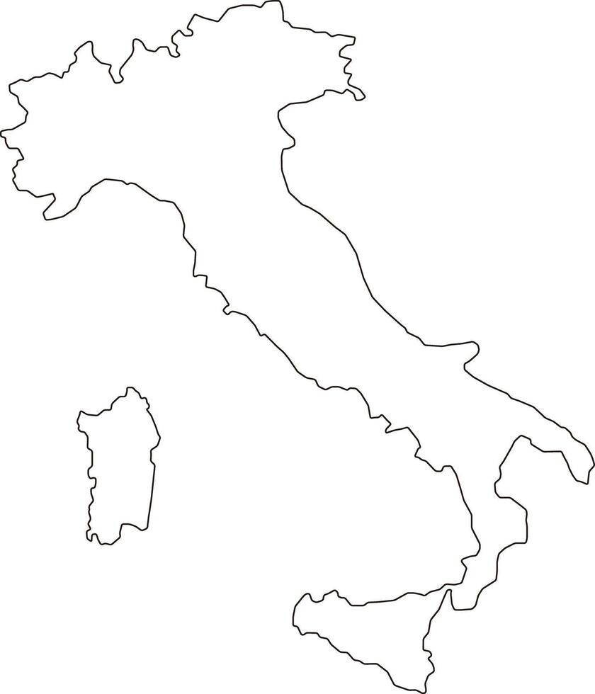 Printable Blank Map of Italy vector