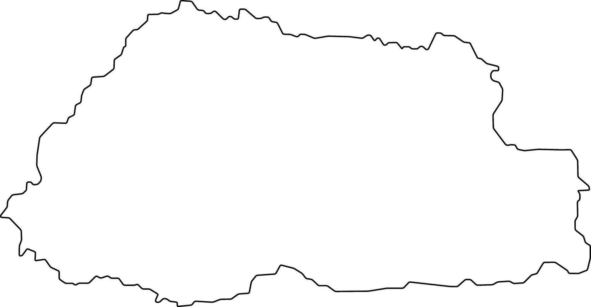 Map of Bhutan with Districts and Borders vector