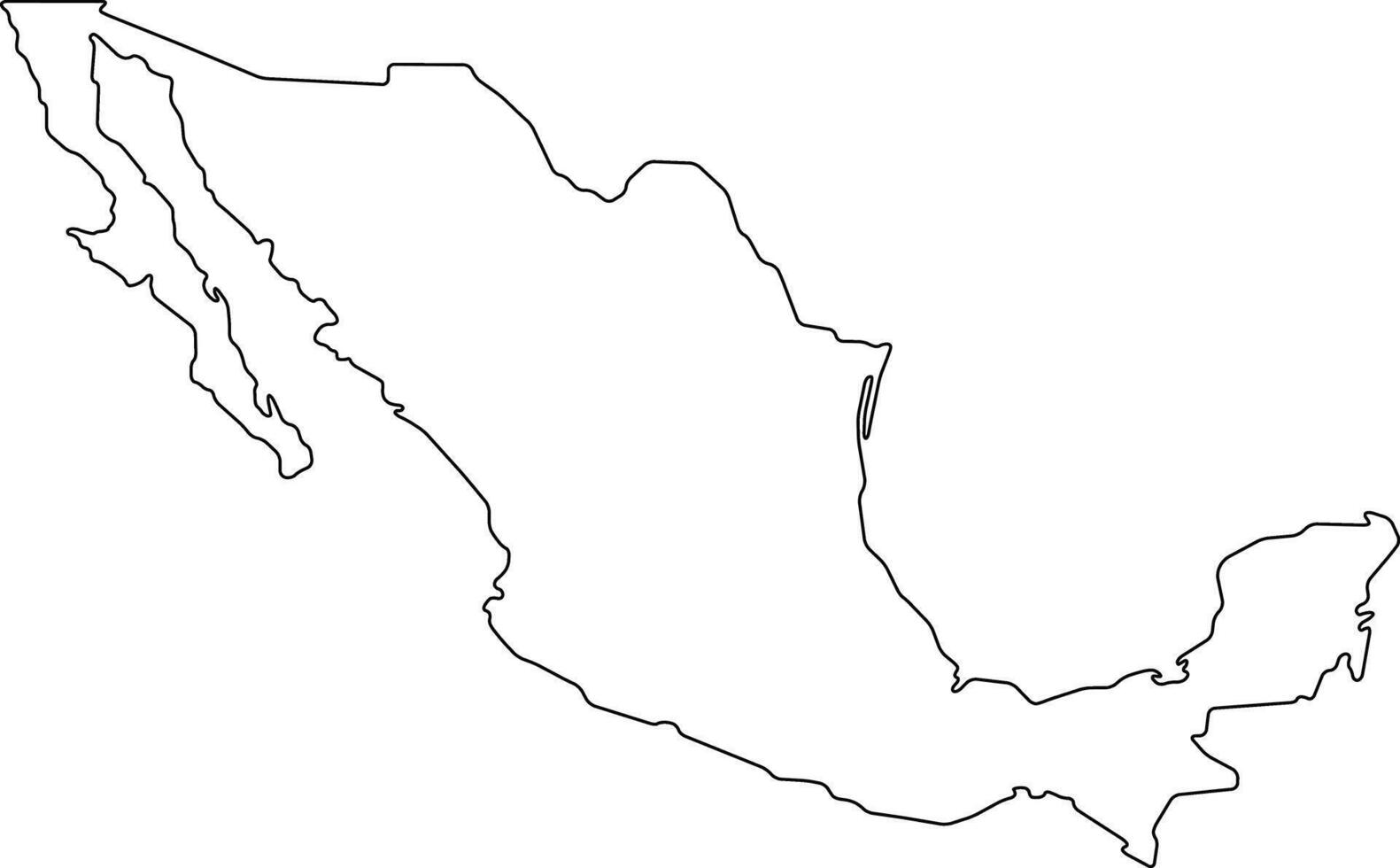 Printable Blank Map of Mexico vector