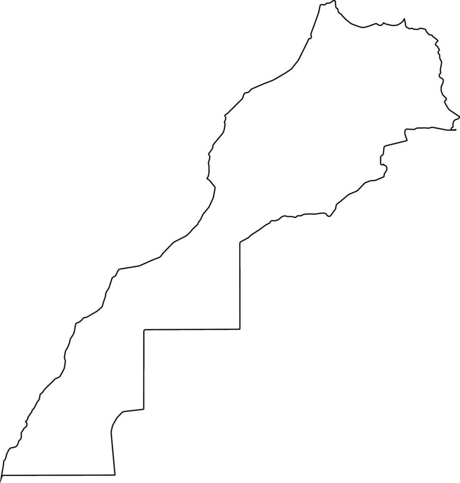 Printable Blank Map of Morocco vector