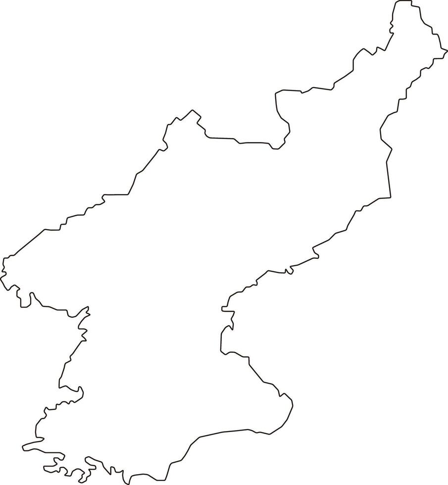 Printable Blank Map of North Korea vector
