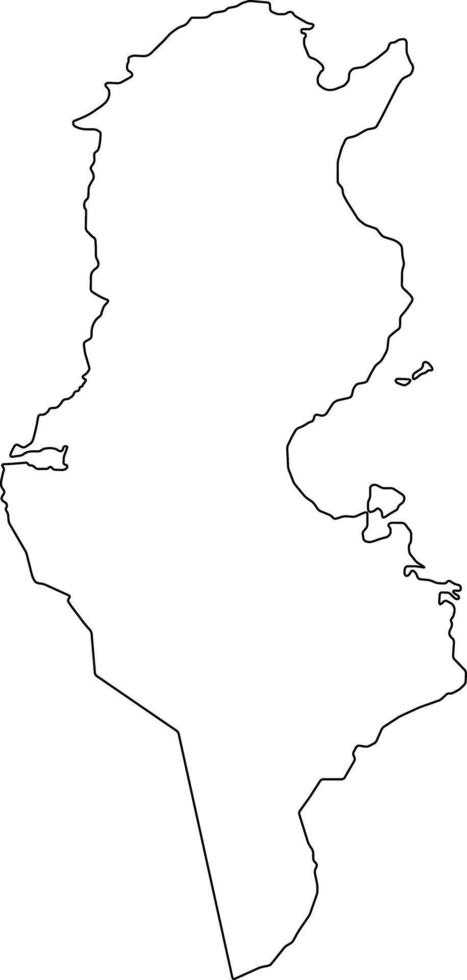 Printable Blank Map of Tunisia vector