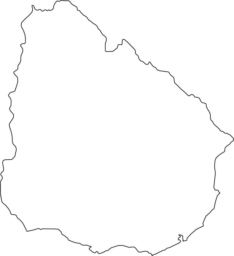 Printable Blank Map of Uruguay vector