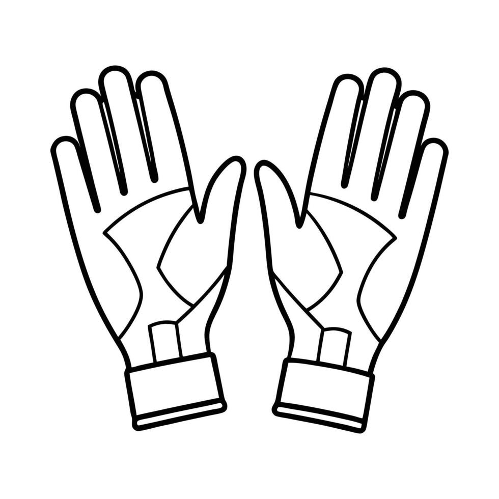 Clean Sports Gloves Drawing for Goalkeepers vector