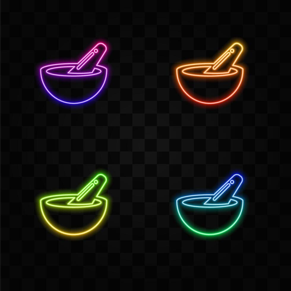 illustration. bowl. neon style.pylon on background.premium quality symbols. icons for concept and graphic design. vector