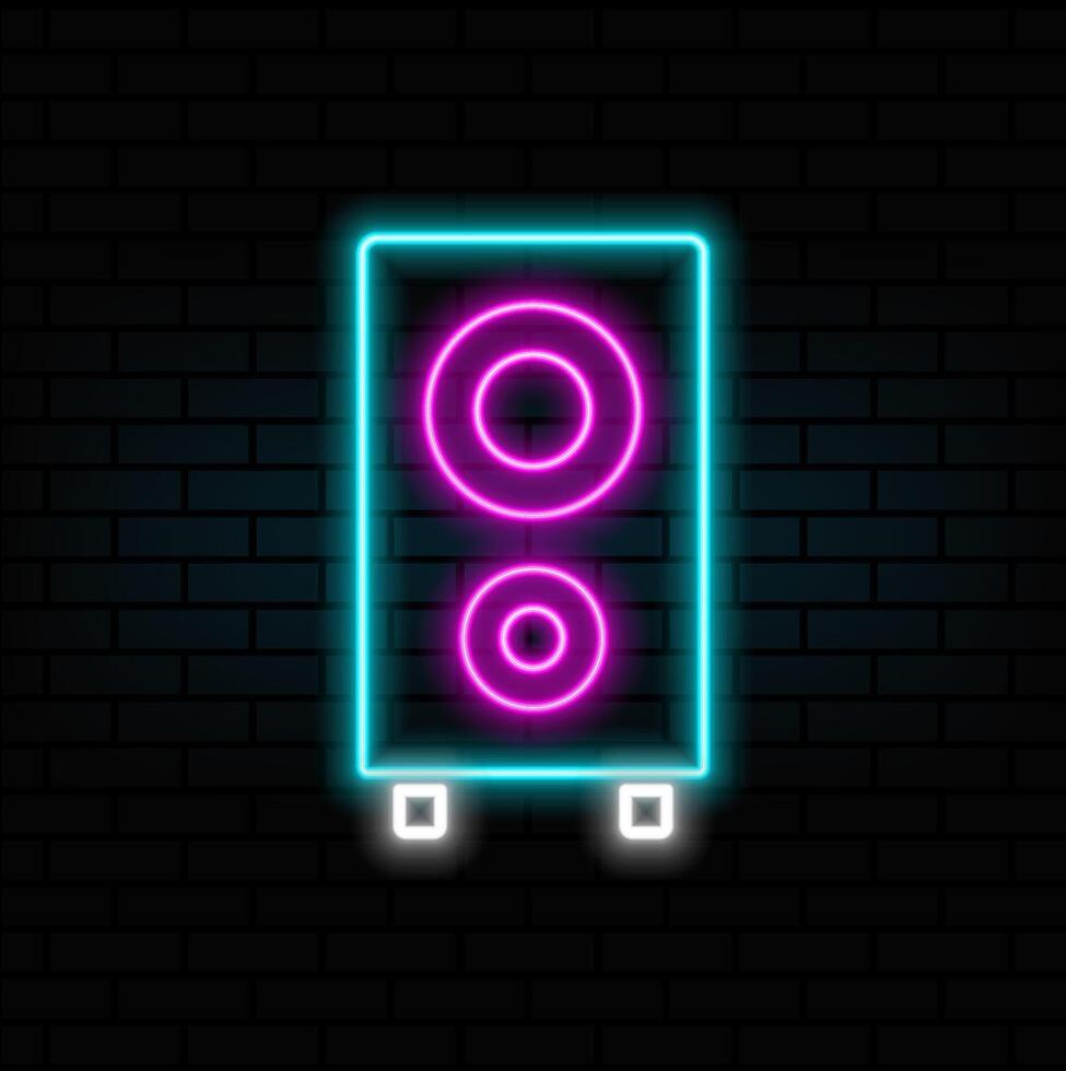 simple speaker icon. neon style.a icon can be used for websites, print templates, presentation templates, illustrations vector