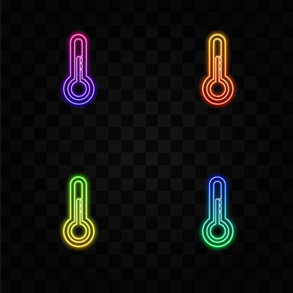 thermometer icon. doctor nature. neon style.Science temperature to measure hot vector