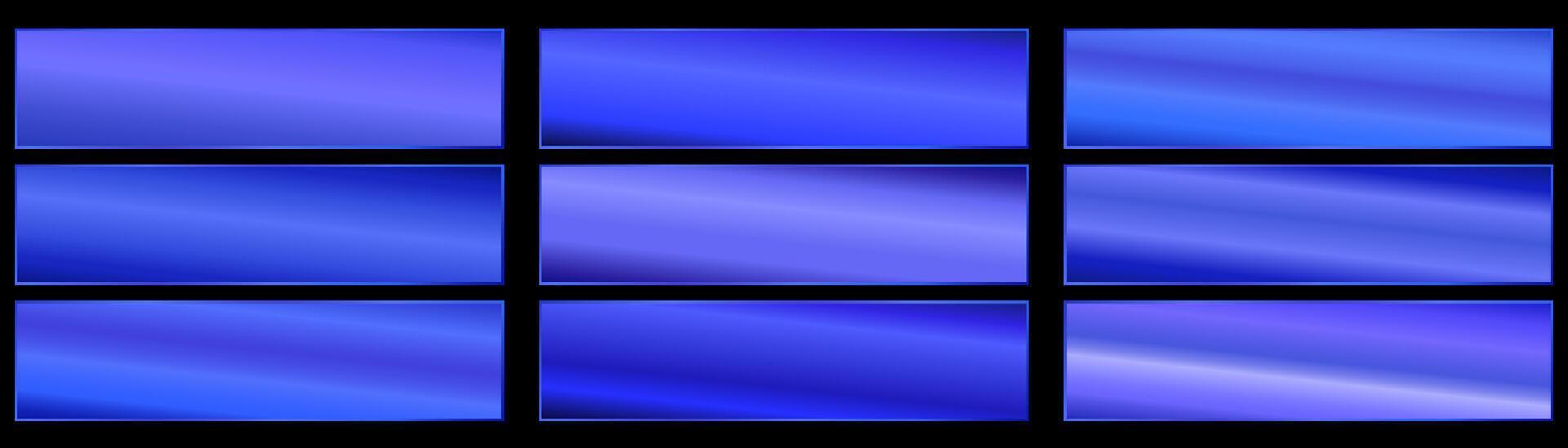 metal, Blue Metallic Gradient Template Set vector