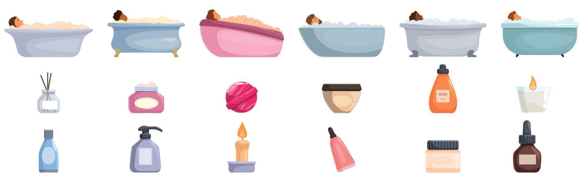 Bath essentials and relaxation items vector