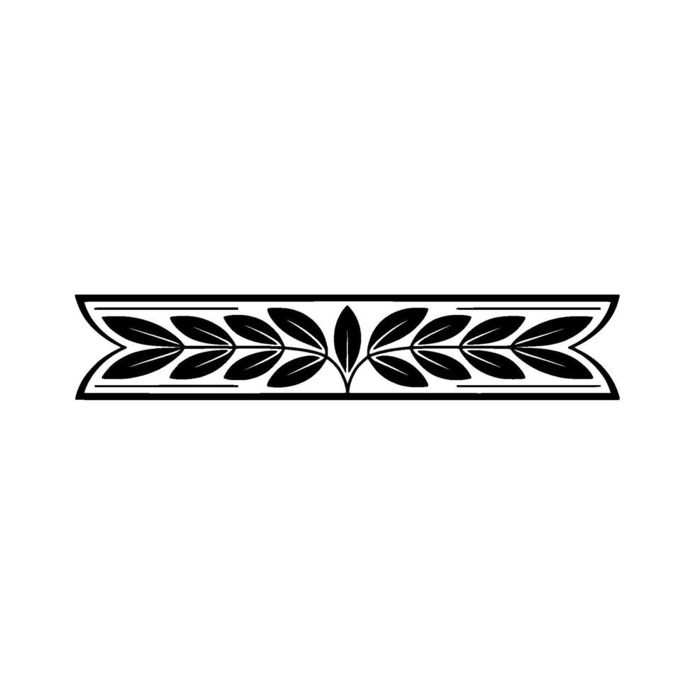 Elegant Black White Leaf Border Element Decorative vector