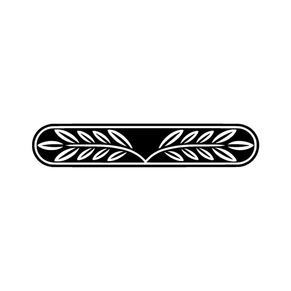 Elegant Black and White Laurel Wreath Ornament on White Background vector