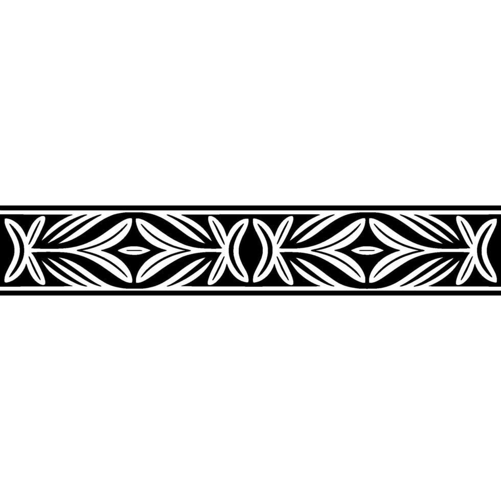 Black and White Ornamental Border, Minimalist Elegance, Repeating Pattern vector