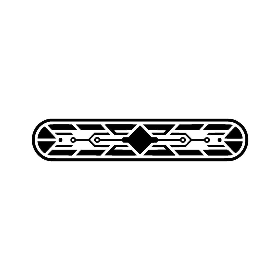 Minimalist Tech Circuit Board Style Emblem, vector
