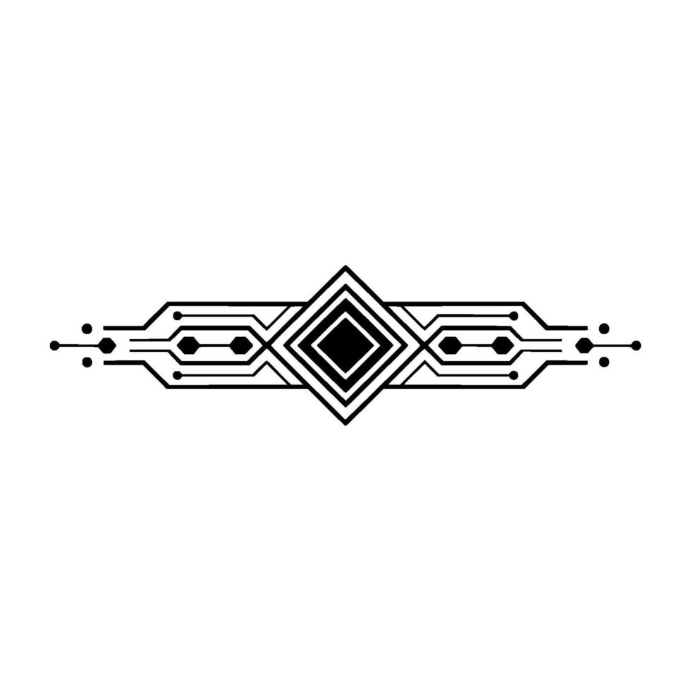 Geometric Tech Element Art Deco Lines Diamond Motif vector