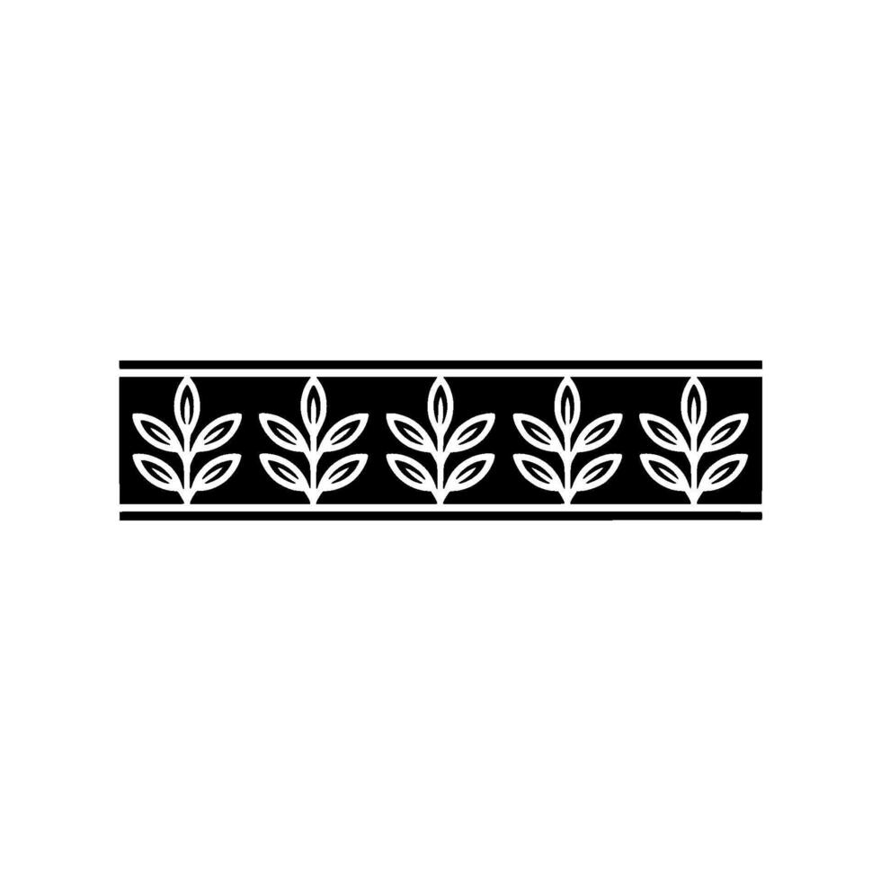 Elegant Leaf Border in Black and White, Minimalist Decorative Element vector