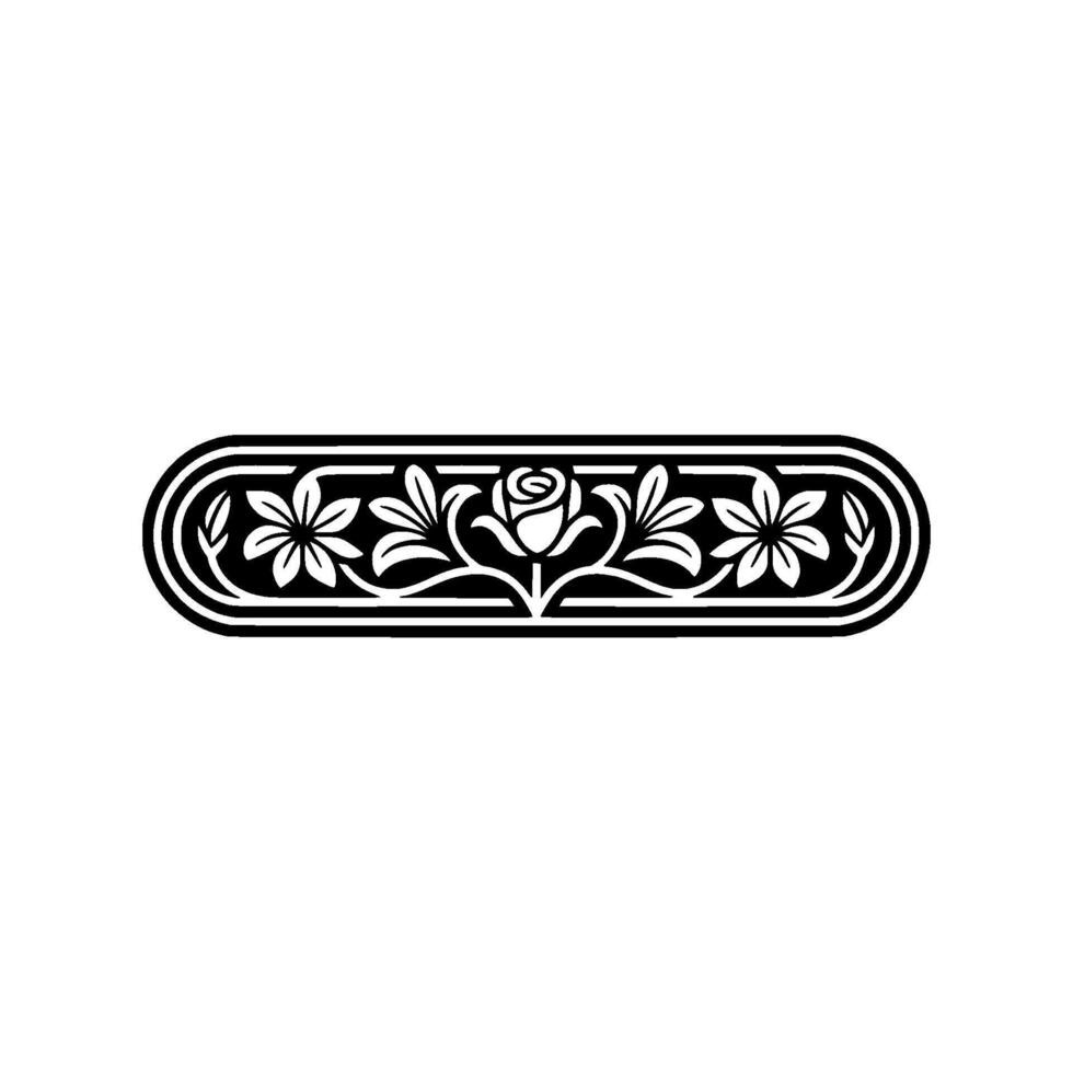 Elegant Floral Black and White Border vector
