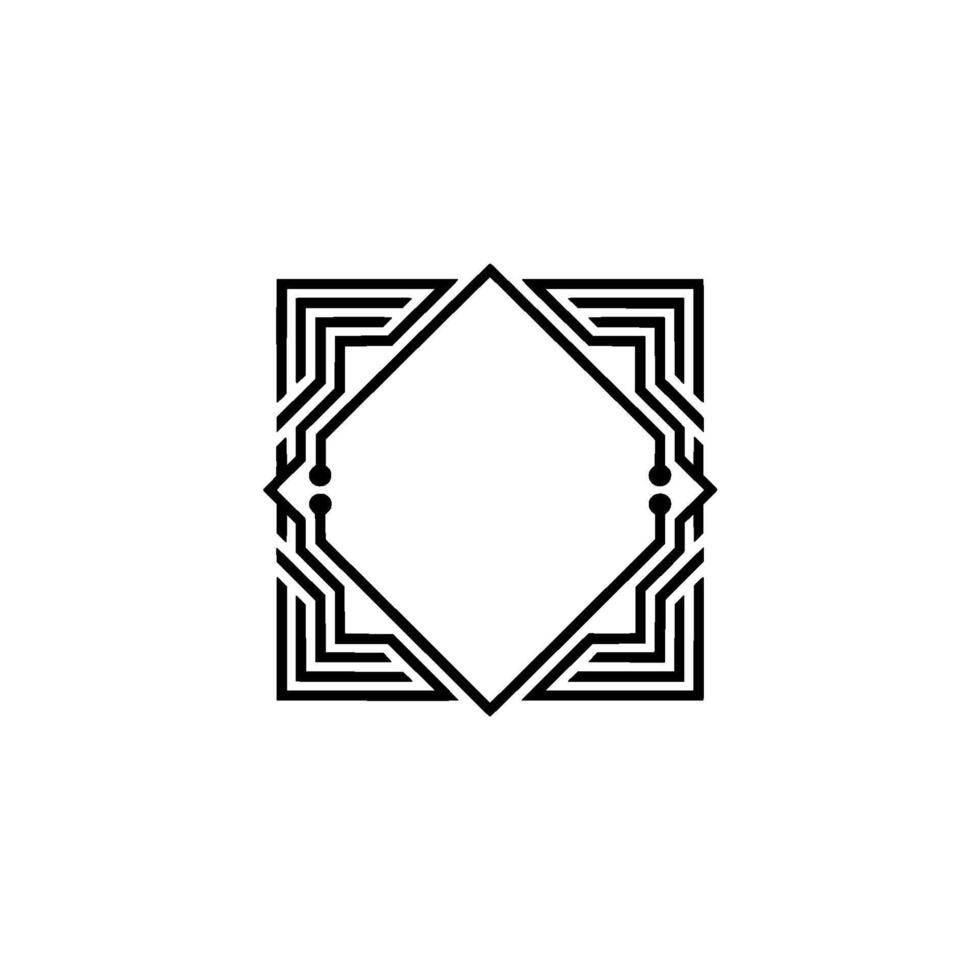 Abstract Geometric Circuit Board, Clean Minimalist vector
