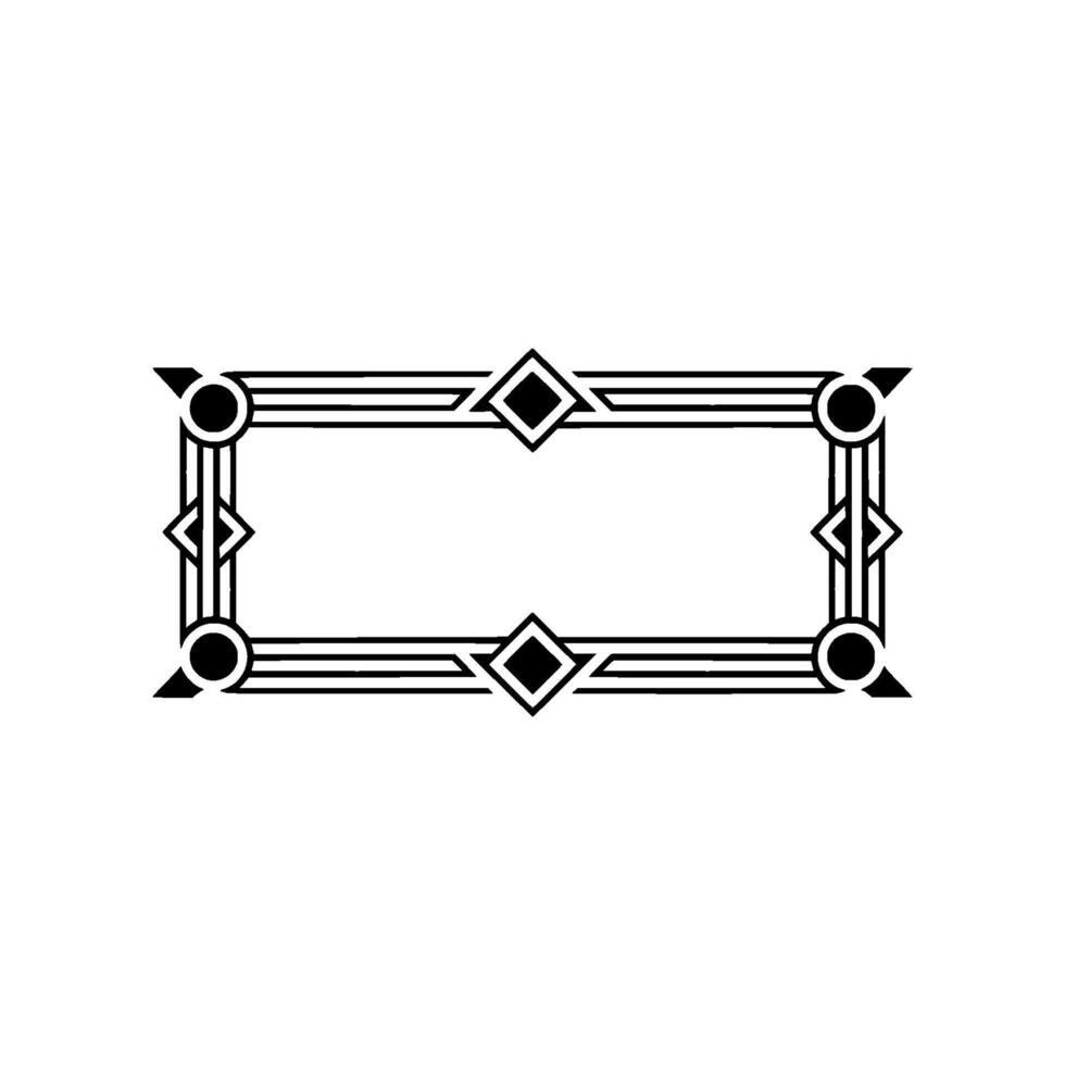 Art Deco Geometric Frame Elegant Black and White - Art deco vector