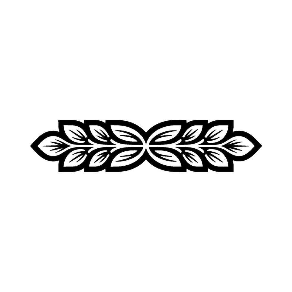 Elegant Black and White Leafy Border Ornament Minimalist vector