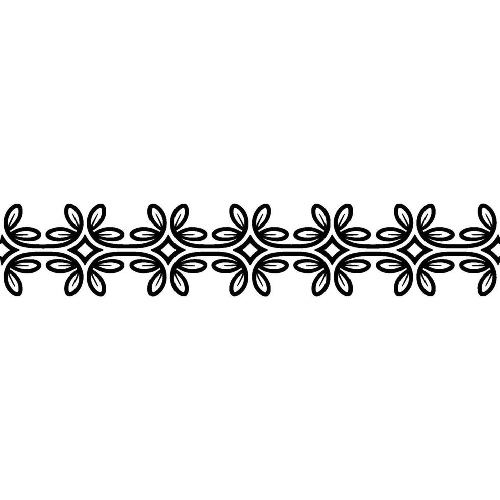 Elegant Black Floral Border on White Background 3 vector