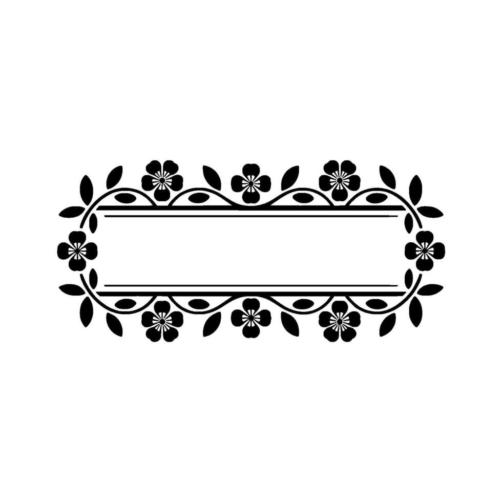 Floral Frame Elegant Black White Border for Invitations, Designs vector