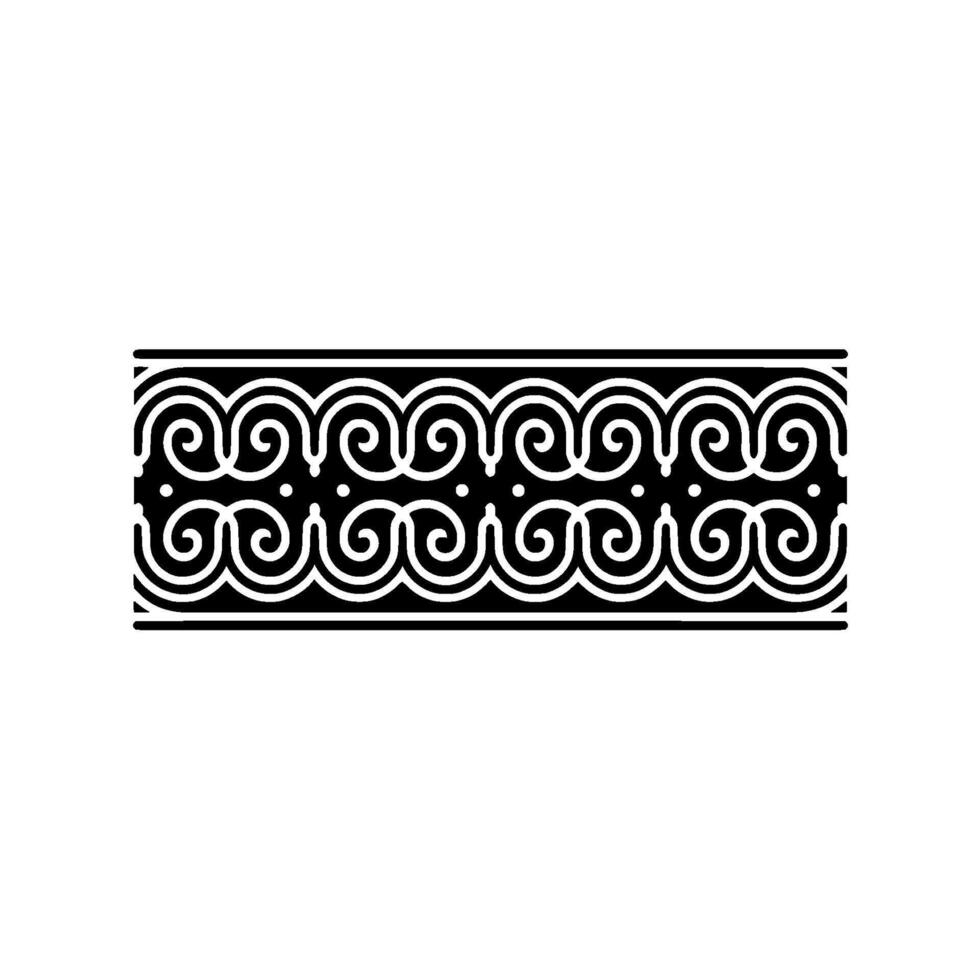 Intricate Black and White Swirl Border Element vector