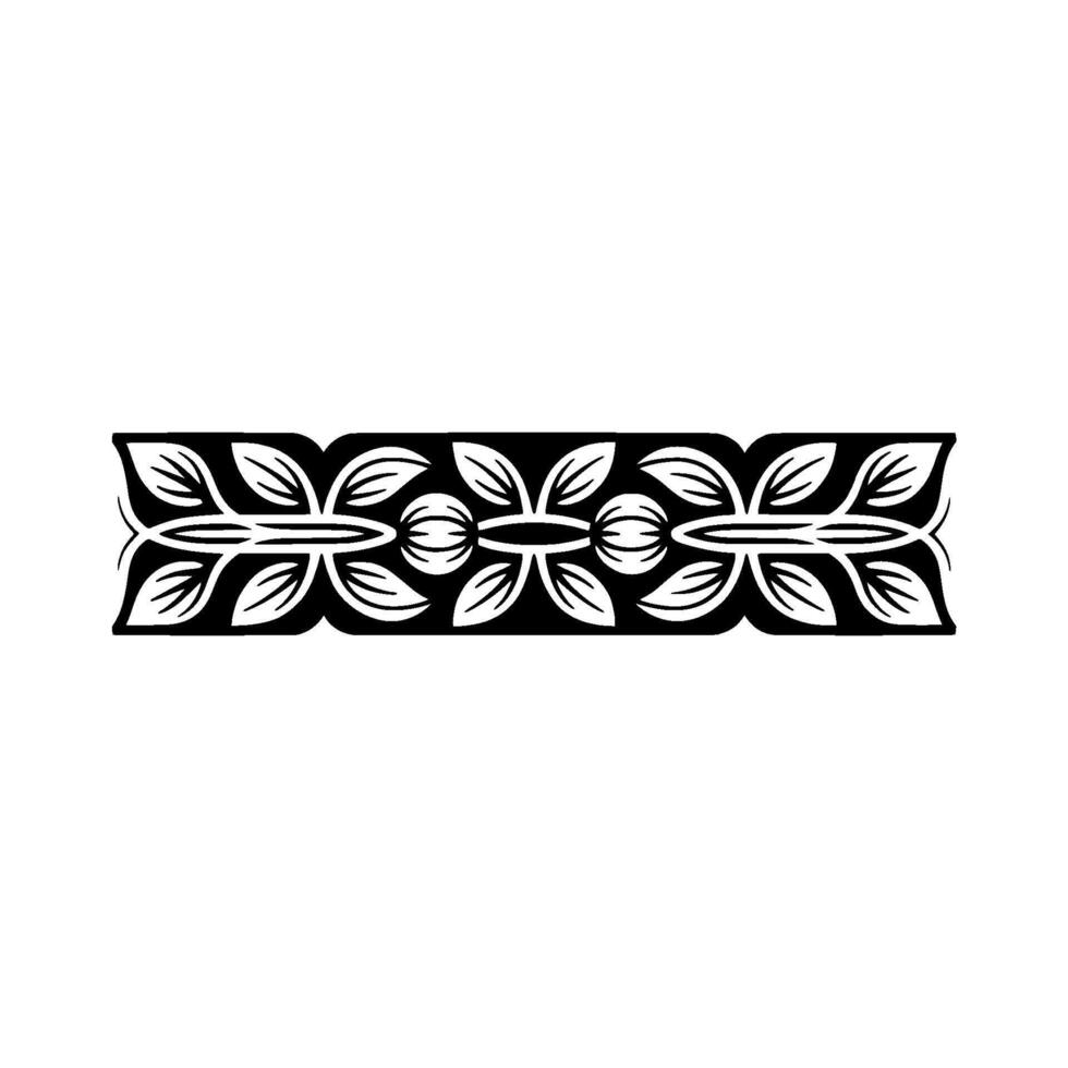 Elegant Floral Border, Black White Pattern vector