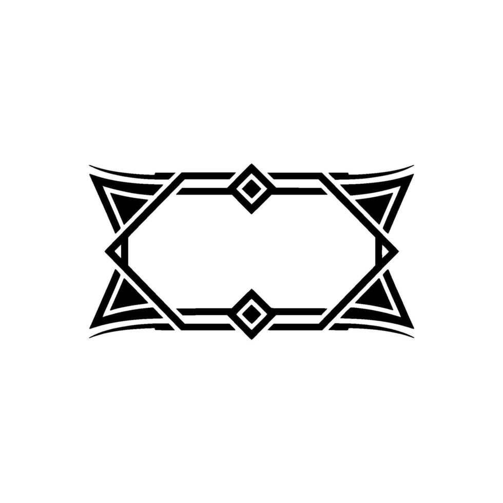 Geometric Frame, Art Deco Style, Minimalist Black and White vector