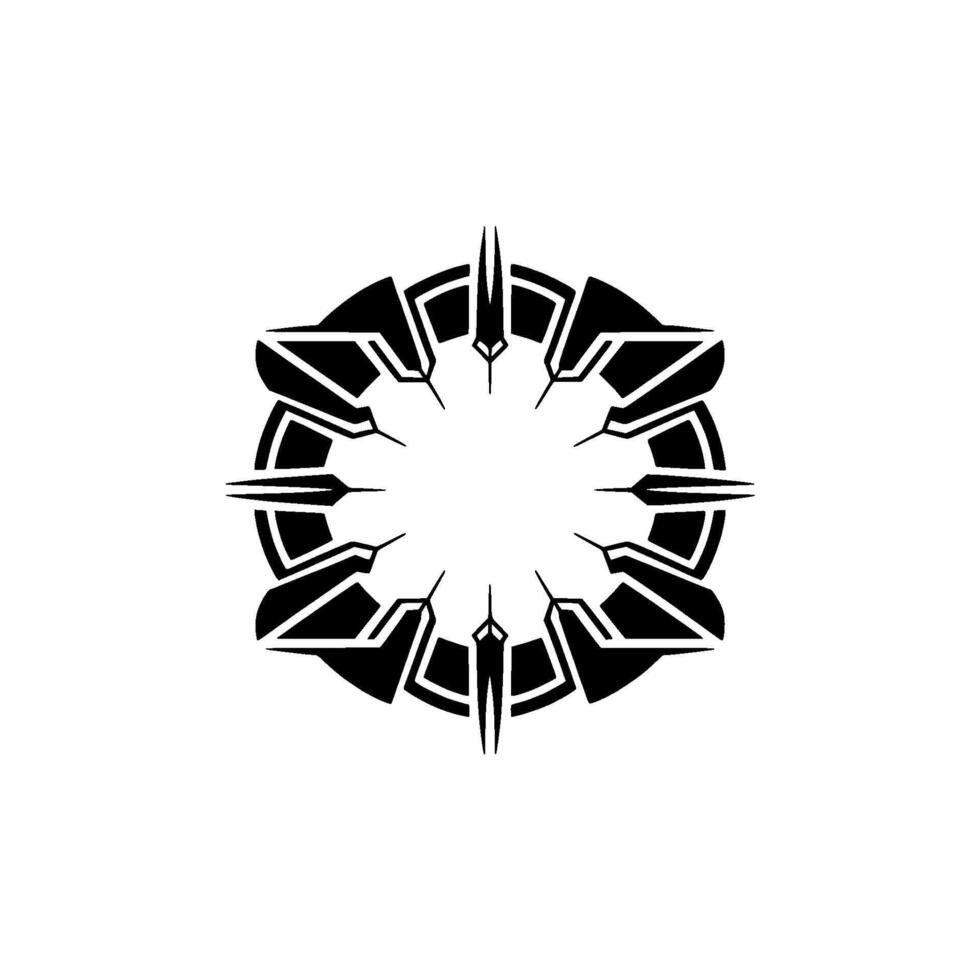 Abstract Geometric Mandala Black and White Circular vector