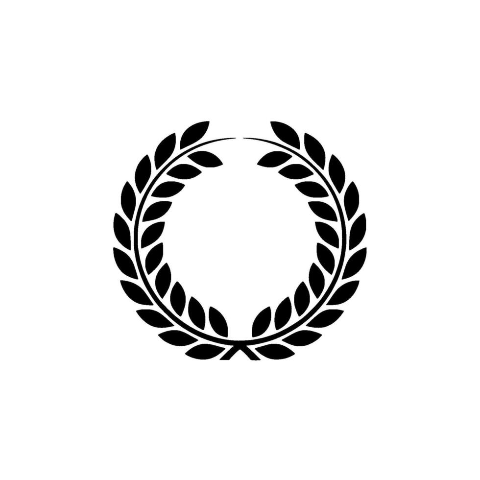 Minimalist Laurel Wreath Illustration on Light Background vector