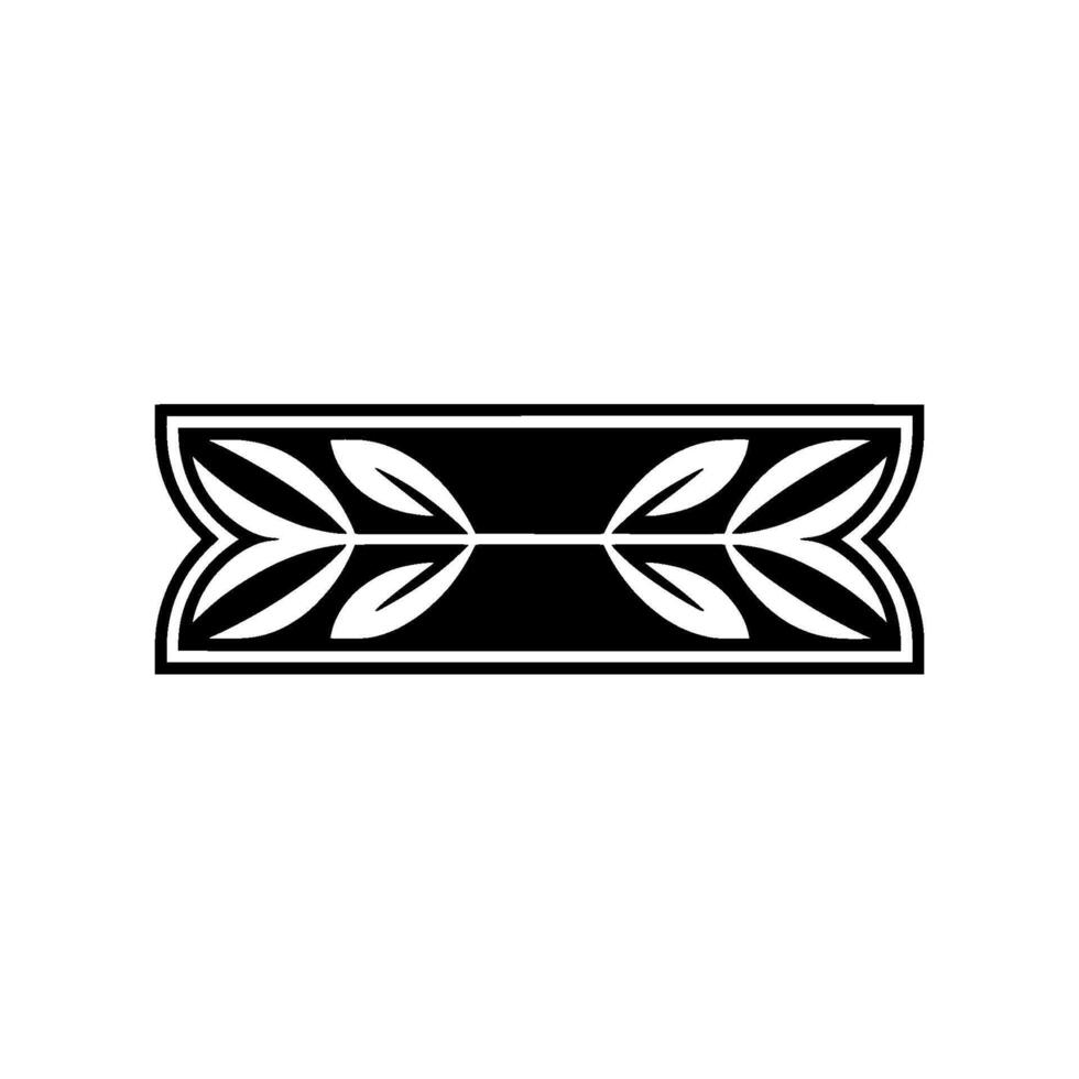 Geometric Leaf Motif Modern Black White, Element vector