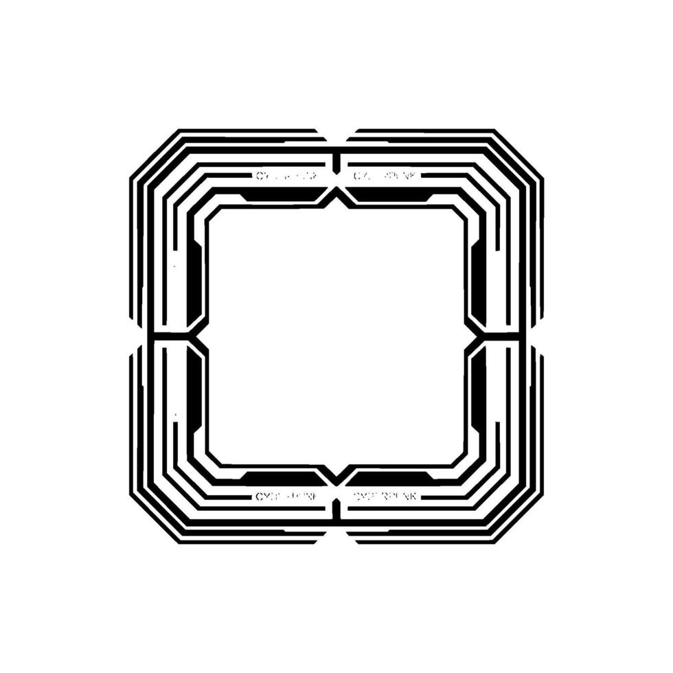 Cyberpunk Circuit Frame Futuristic Tech Border Element vector