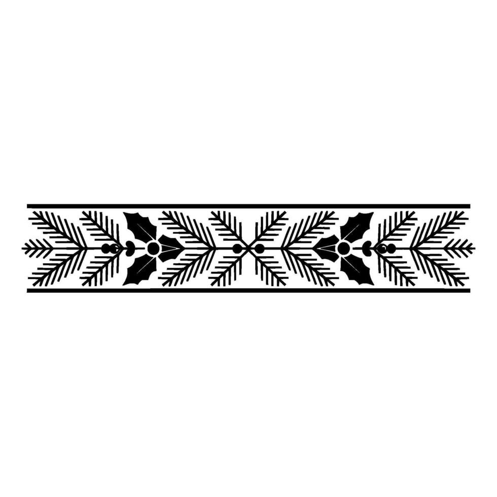 Festive Christmas Border Ornament in Minimalist Style vector