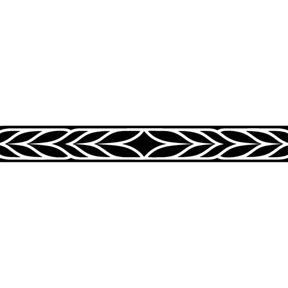 Black White Leaf Border on White Background vector